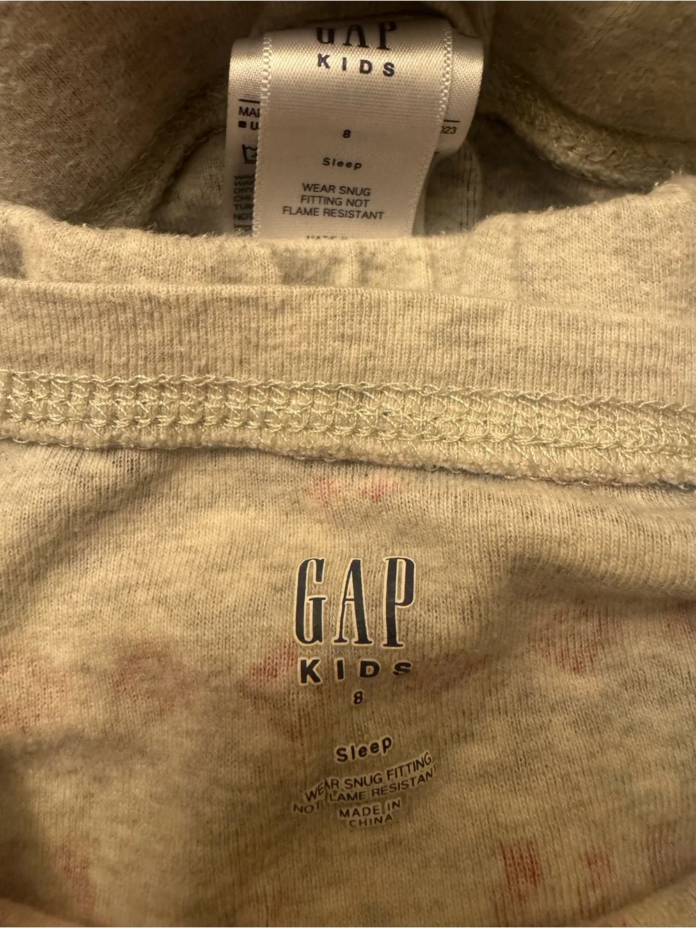 GAP White and Red Reindeer Fair Isle Kids Pajama Set